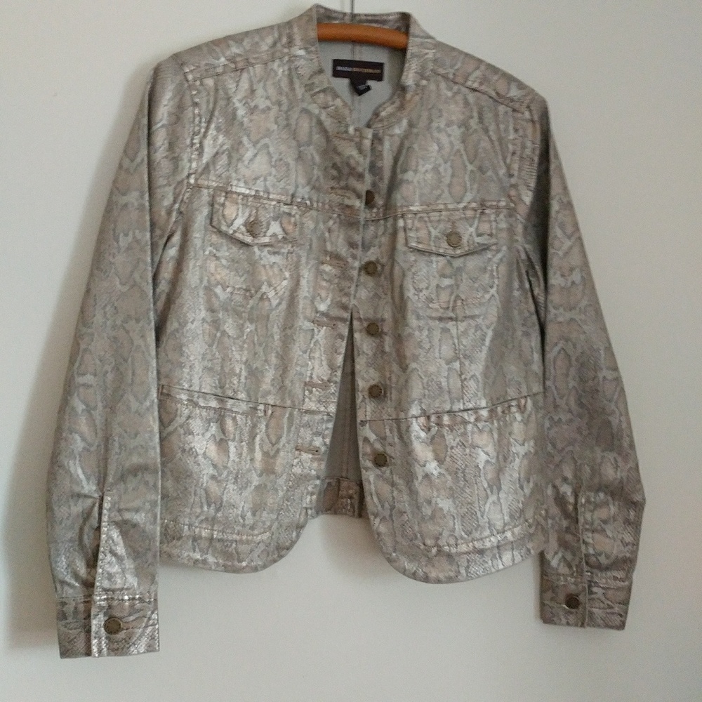 NWOT Metallic Sheen Animal Print Jacket
